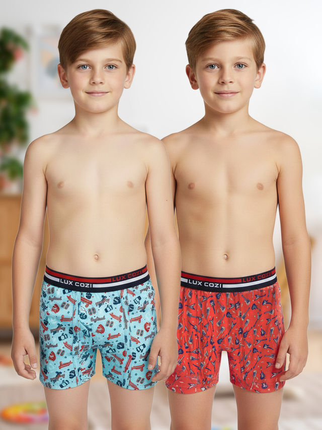 ｉコス Lux Cozi Boy's Ultra Soft Semi-Long Printed Trunks - Buy at ₹218