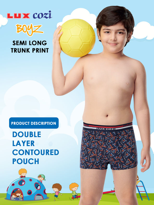 Lux Cozi Boy's Ultra Soft Semi-Long Printed Trunks - Buy at ₹218