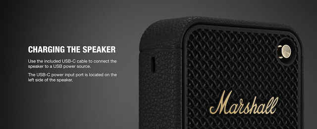 Marshall Willen II Portable Bluetooth Speaker - 17+ Hours Playtime