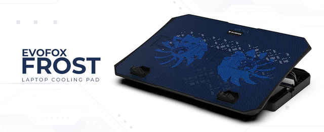 EvoFox Frost Laptop Cooling Pad with 1000 RPM 2X Silent Fans, 5