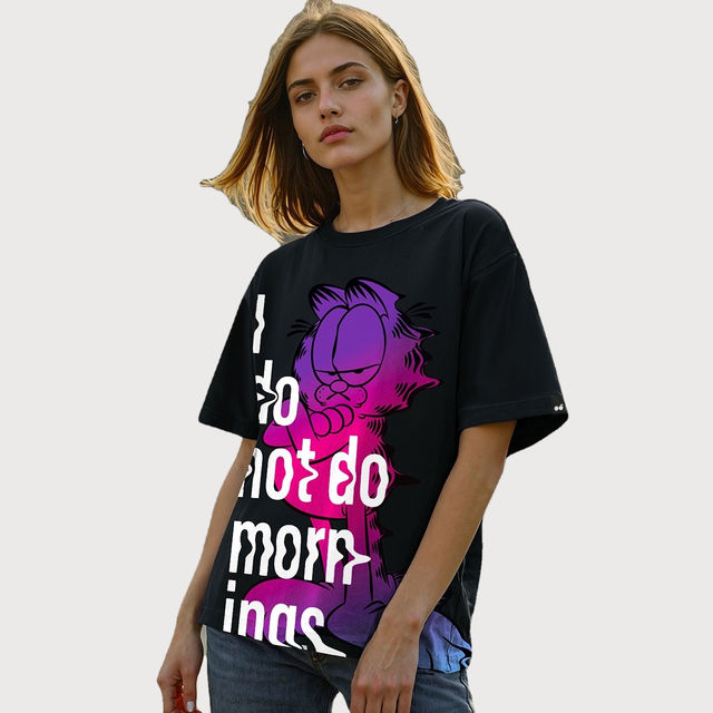 Bewakoof Women's Mornings Graphic Printed Oversized T-shirt - Buy