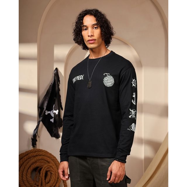 Bewakoof Official One Piece Men's Mugiwara Crew Graphic Printed