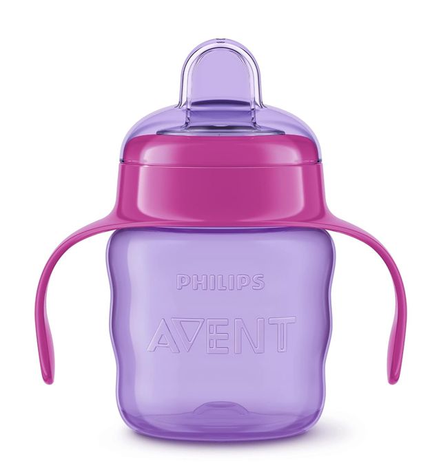 Philips Baby Care Silicone Classic Spout Cup Sipper For Kids | Pink and Purple | 6+ months