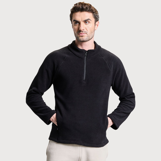 Boldfit Men's Sweatshirt Half Zipper Heavy Fleece Thermal Pullover