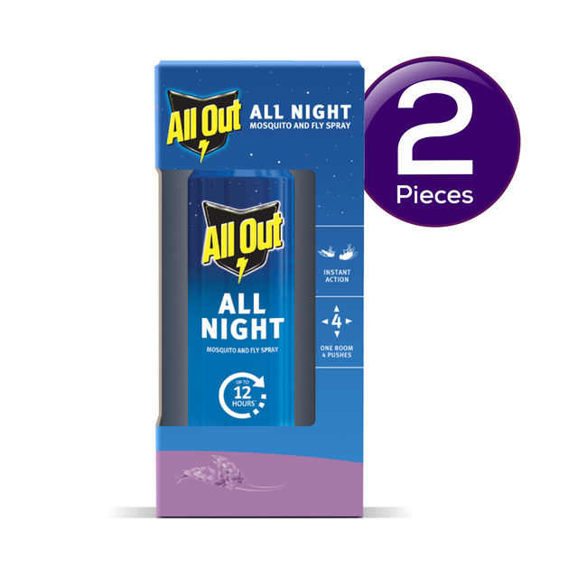 All Out All Night Mosquito Killer Spray, 12 Hours Protection, Lasts 60 Nights 30 ml Combo