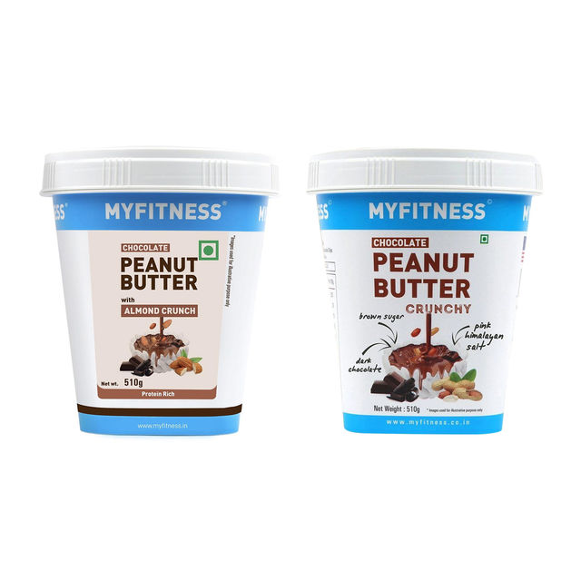 Myfitness Chocolate Peanut Butter With Almond Crunch(510gms) & Myfitness Chocolate Peanut Butter Crunchy(510gms) Combo