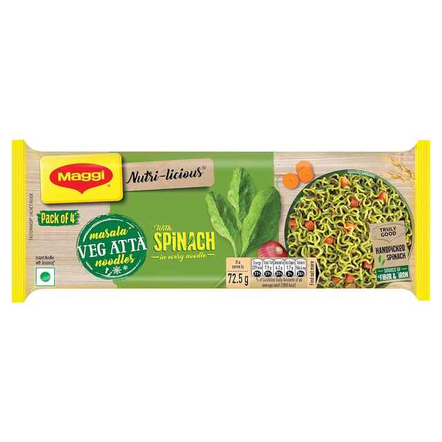 Maggi Nutri-Licious Masala Veg Atta Noodles With Spinach Combo