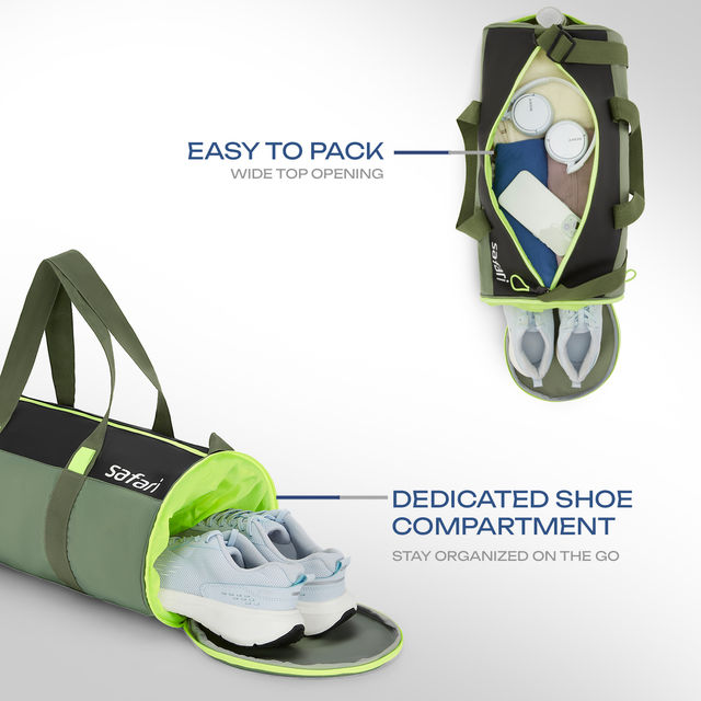 Safari Trainer Duffle Gym Bag With Shoe Compartment - Buy at ₹499