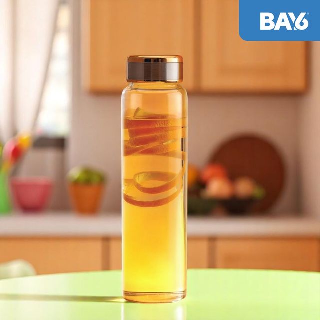 BAY6 Premium Imported Borosilicate Glass Bottle -600 ml