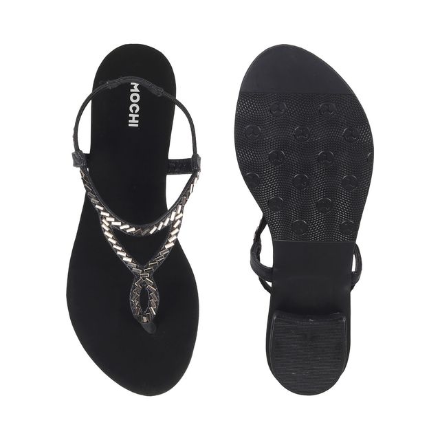 Mochi Women Black Color Sandal Ethnic Size UK 8 (35-4917) - Buy at