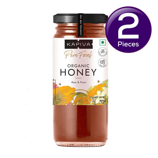 Kapiva Organic Honey 100% Natural & Organic | Strengthens Immunity & Aids Digestion 500 g Combo