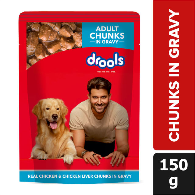 Drools Adult Wet Dog Food - Real Chicken & Liver Chunks in Gravy