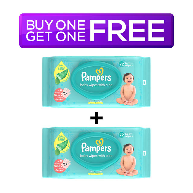 Pampers Baby Wipes With Aloe 72 pc Combo