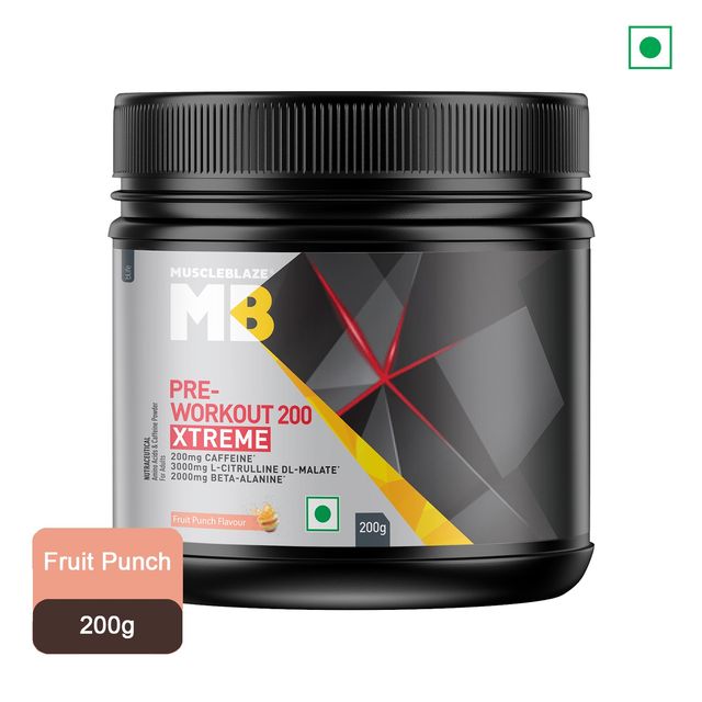 Muscleblaze Pre Workout 200 Xtreme, 200Mg Caffeine 2000Mg Beta Alanine