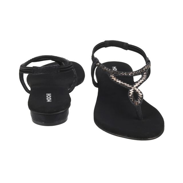 Mochi Women Black Color Sandal Ethnic Size UK 8 (35-4917) - Buy at