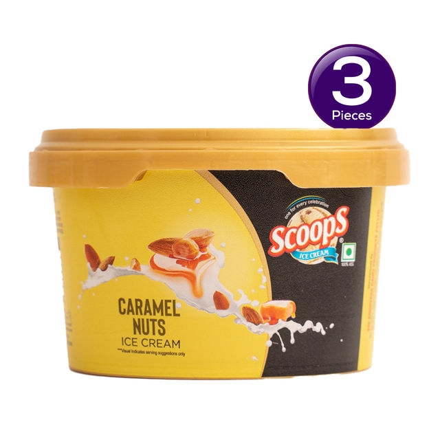 Scoops Caramel Nuts Ice Cream 125 ml Combo 125 ml X 3 Buy online at