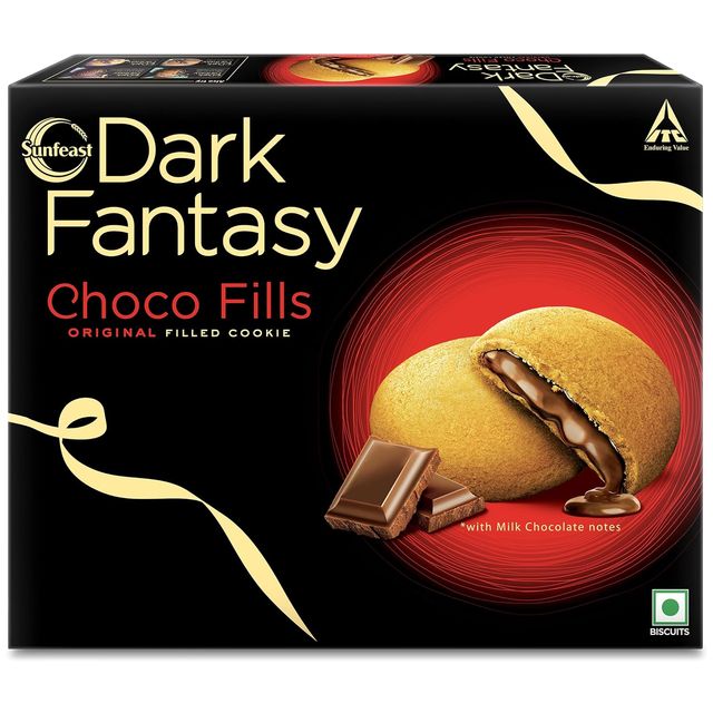 Sunfeast Dark Fantasy Choco Fills, Original Filled Cookies with Choco Crème