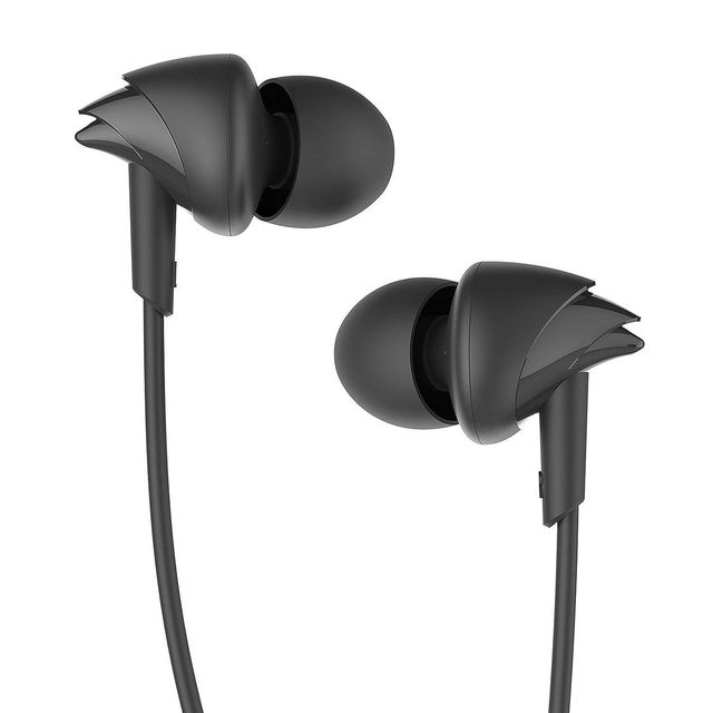 boAt BassHeads 100 Wired Earphones with Hawk Inspired Design, Super Extra Bass & Mic (Black)