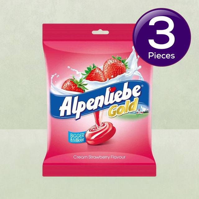 Alpenliebe Gold Cream Strawberry Candy 144 g Combo