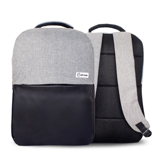 Alt Crew Unisex Solid Synthetic Leather 25 L Backpack | Black and Grey