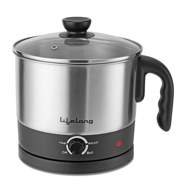 Lifelong Multifunction Cooker Kettle 1.5 L - Best For Boiling Milk Eggs Soup & Maggi Noodles - 600W