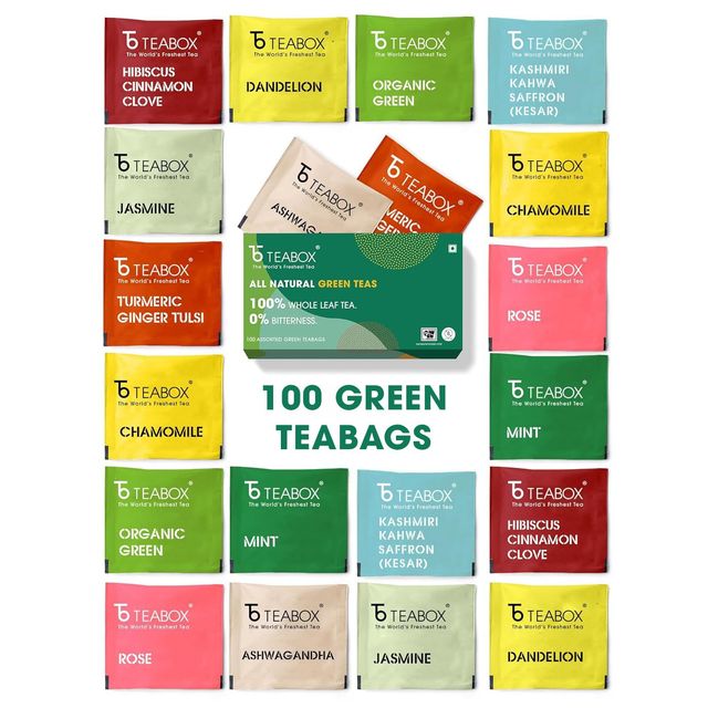 Teabox Wellness Green Tea Bags - Sleep, Immunity, Detox & Skin Health