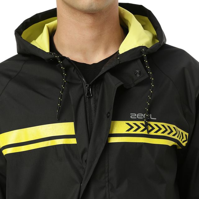 ZEEL Rain Coat for Men with Adjustable Hood along with Reflective