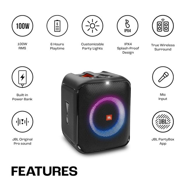 JBL Partybox Encore Essential, Dynamic Light Show ,6Hrs Playtime