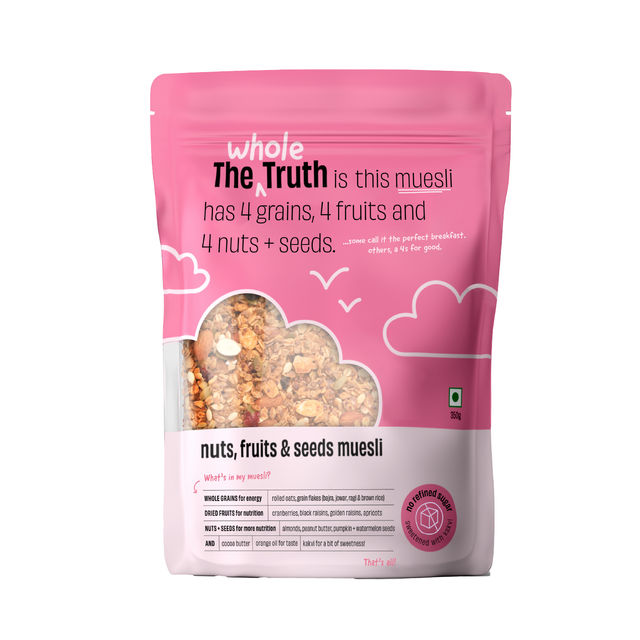 The Whole Truth Berry, Nut & Seed Muesli | Pouch | Artificial Colour, Preservative & Sweetener-free | 350 g