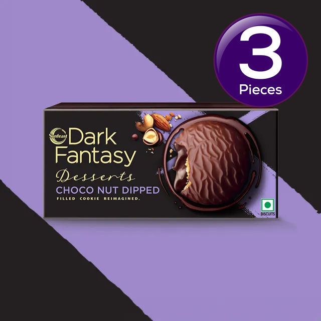 Sunfeats Dark Fantasy Desserts Choconut Dipped Filled Cookie Reimaged 100 g Combo