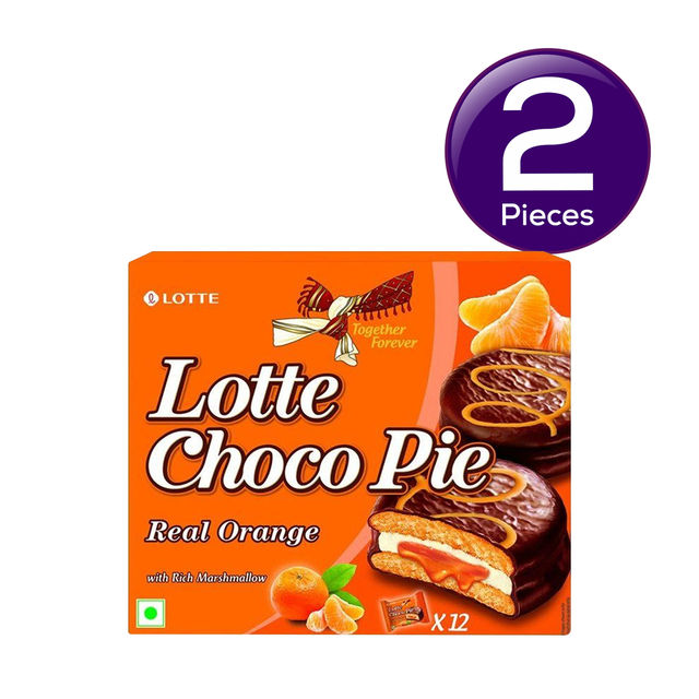 Lotte Choco Pie Real Orange 336 g Combo