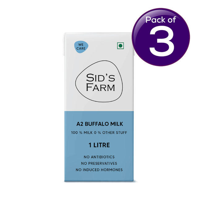 Sid's Farm A2 Buffalo Milk Tetra Pack 1 l Combo