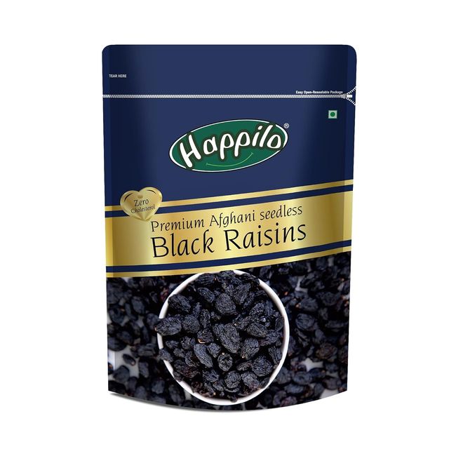 Happilo Premium Afghani Seedless Black Raisins | Kali Kishmish