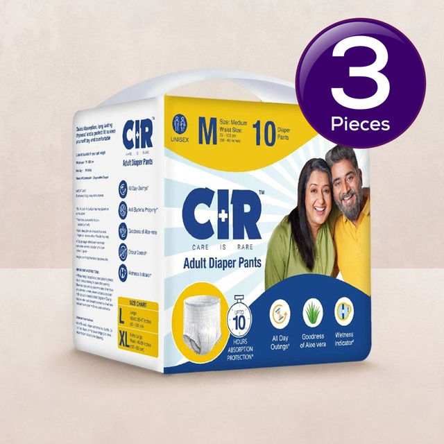CIR Adult Diaper ( Pants, M , 75-100 cm) 10 pc Combo