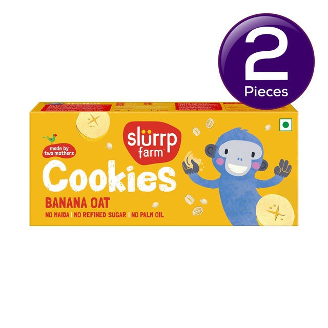 Slurrp Farm Banana Oat Cookies - No Maida & No refined Sugar, 88 gm 1 pc Combo