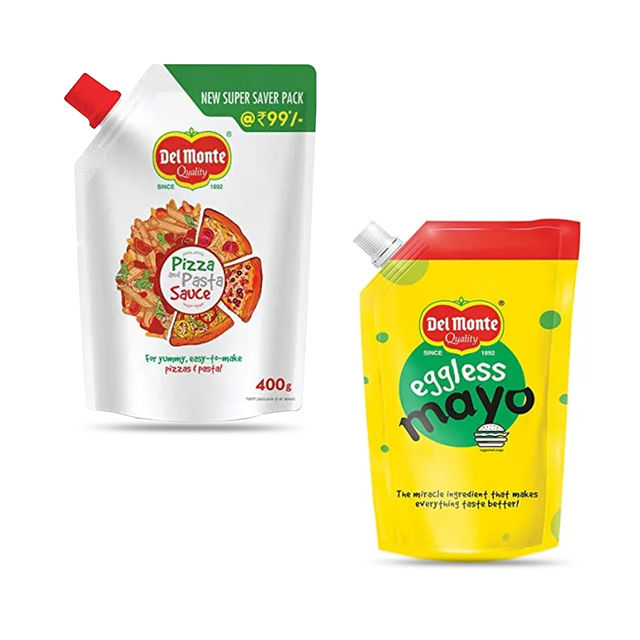 Del Monte Eggless Mayo(500gms) & Del Monte Pizza & Pasta Sauce Spout Pack(400gms) Combo