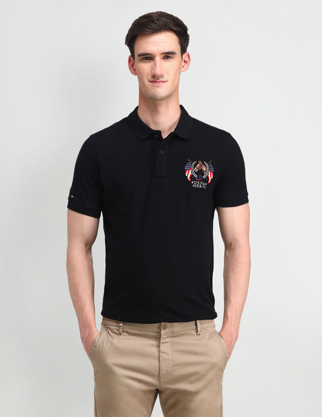 U.S. Polo Assn. Men's Solid Polo Shirt | Black - M