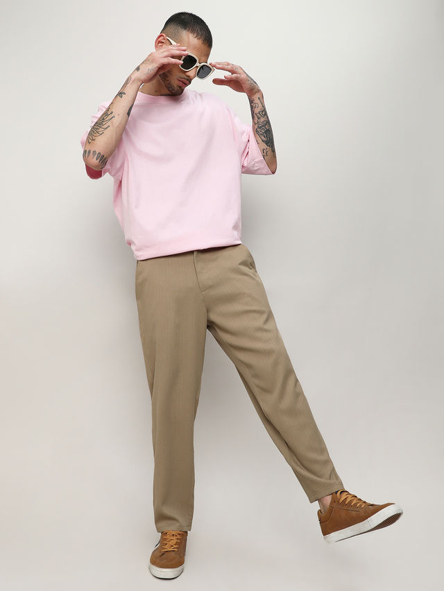 Campus Sutra Men's Solid Tailored Trousers - Buy at ₹699 Online