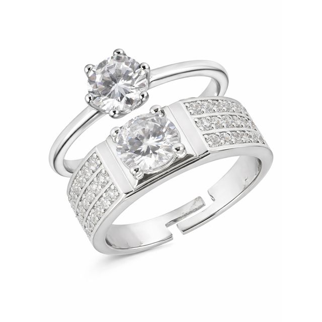 Sukkhi Delicate Rhodium Plated Solitaire CZ Studded Valentine