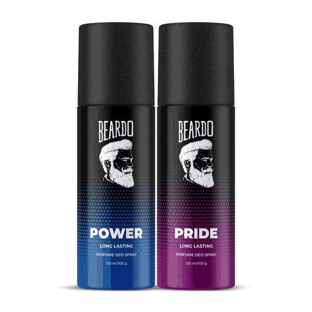 Beardo Power Perfume Deo Spray 150Ml, Pride Perfume Deo Spray 150Ml (Set Of 2)
