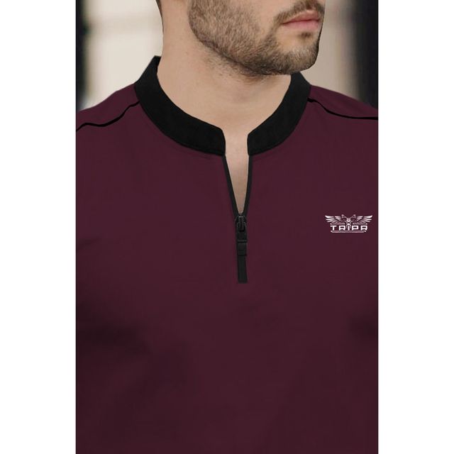 TRIPR Men Cotton Blend Mandarin Collar T-shirt - Buy at ₹349