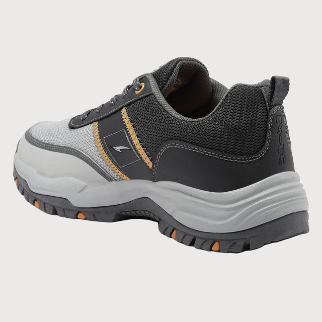 Asian Everest-02 Trekking Shoes For Men Grey Orange - Buy at