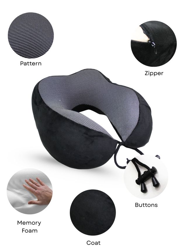 Calvadoss Memory Foam Travel Neck Pillow - Ergonomic Comfort - Buy