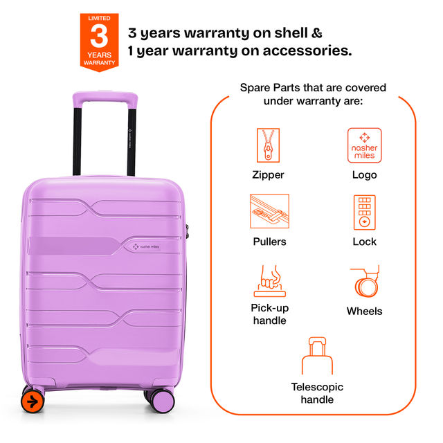 Nasher Miles Paris Cabin Hard-Sided Polypropylene Luggage 20 Inch