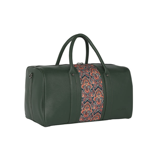 Fur Jaden 34 L Textured Vegan Leather Travel Duffle Bag Olive