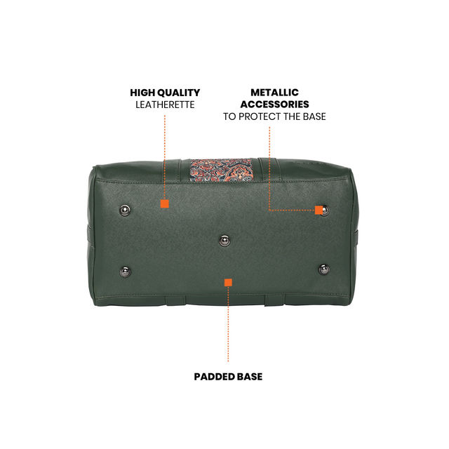 Fur Jaden 34 L Textured Vegan Leather Travel Duffle Bag Olive