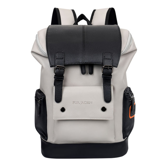 Fur Jaden 21 L Grey Vegan Leather Stylish Laptop Backpack - Buy at