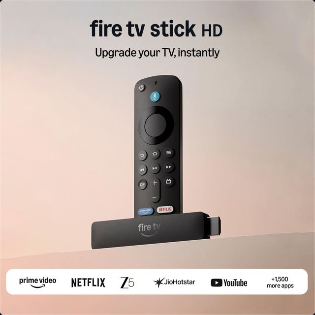 Fire TV Stick HD, 1,500+ Apps, Smart Voice Search with Alexa+
