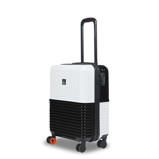 Nasher Miles Istanbul Cabin Hard-Sided ABS and PC Trolley Bag- 20 Inch - 55  cm- Black and White