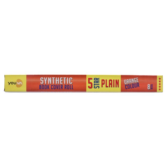 Navneet Youva Synthetic Cover Rolls Plain 5 Star 8 Meters Length X 35.5 Cm Height Orange